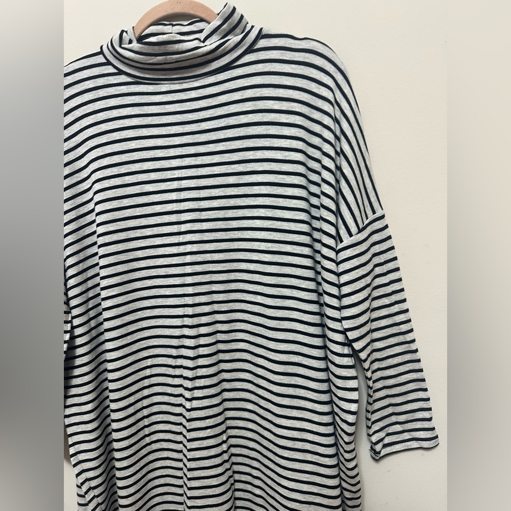 Lou & Grey Striped Mock Neck Tunic Dress – XS/S